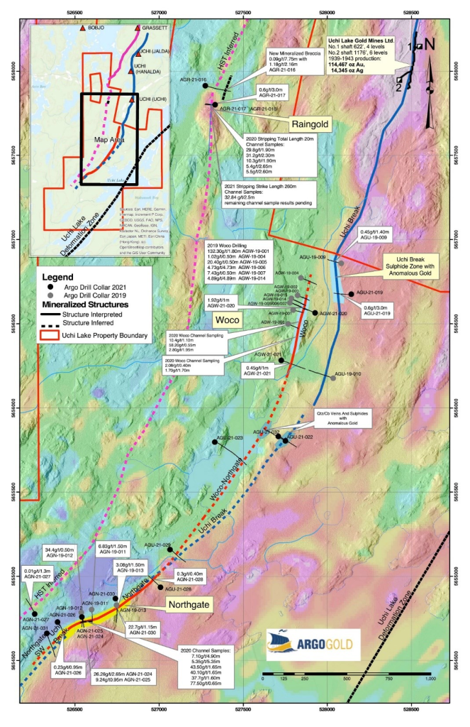 Uchi Gold Project geological map